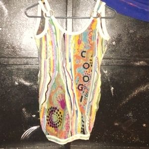 Coogi 3d knitted mini dress, M, multi color m